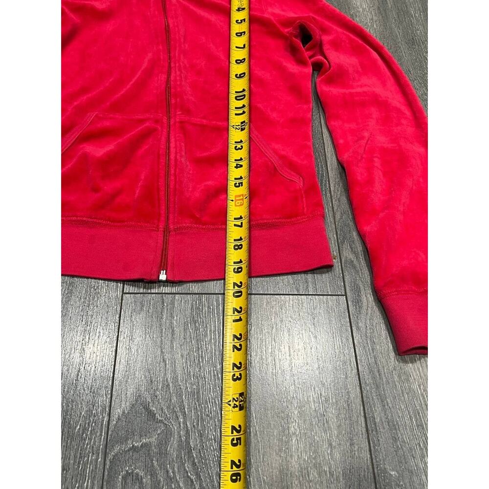 Juicy Couture Hoodie zip up velvet Y2K preppy Womens Red S petite A006837 - Picture 11 of 11